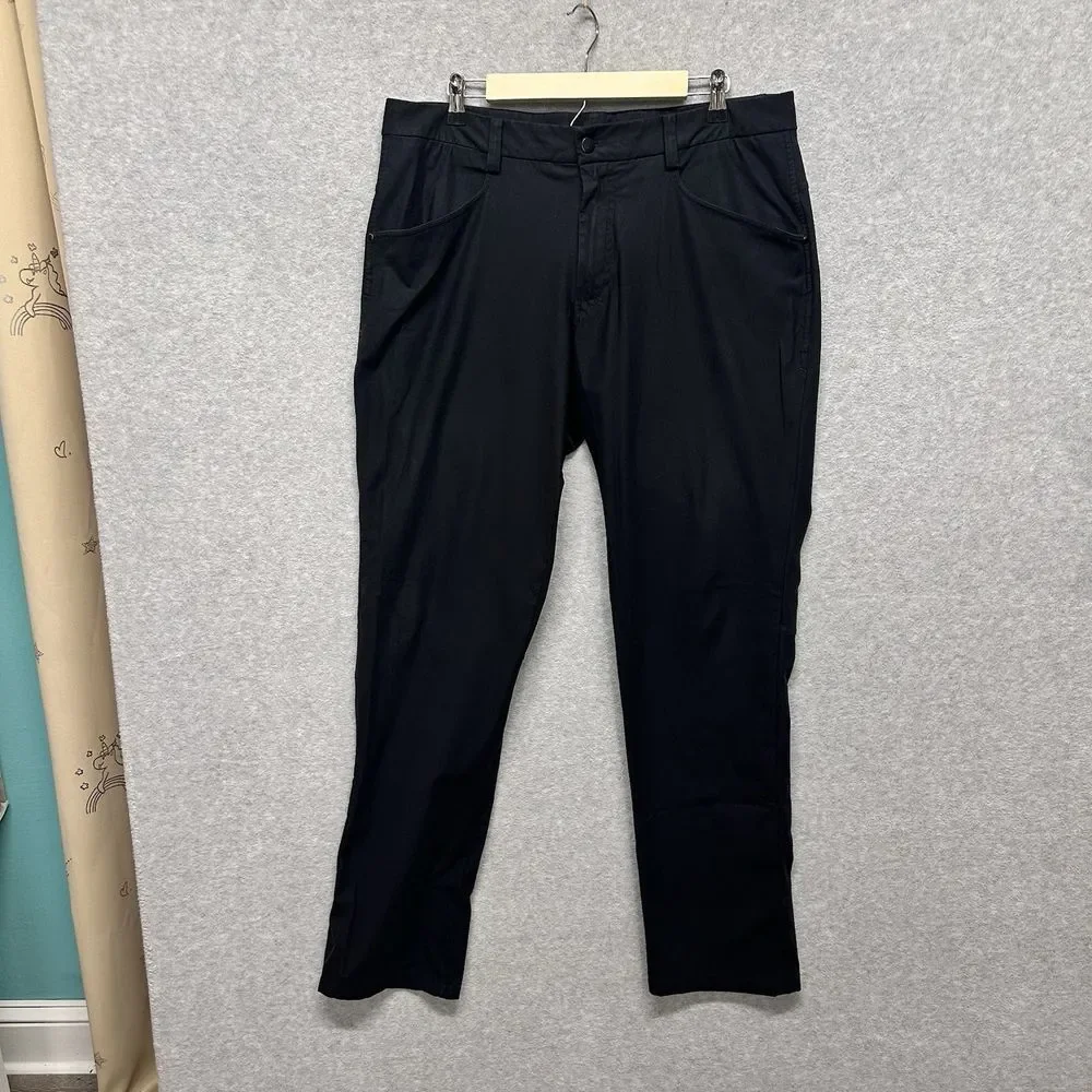 Lululemon Athletic Athleisure Men's Size 37x34 Pants Black Comfort Pockets Casua